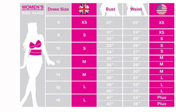 Sparkle In Pink Women S Size Chart